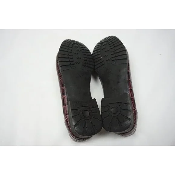 Salvatore Ferragamo Alligator Croc Red Horsebit Gancini Bit Loafers Sz 8B